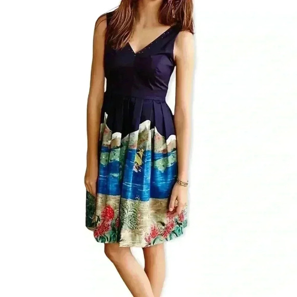 Moulinette Soeurs Island Print Dress Size 0P - Picture 1 of 8
